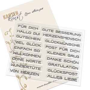 Clear Stamps - Tekstframe Woorden KK-0232 - Card Art Scrapbooking Tekststempel Woorden Gezegden Duitse verjaardagscadeaus