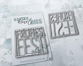Stanzschablone Weihnachten Frohes Fest kk-D159 Mini-Rahmen Cutting Dies Karten-Kunst Weihnachts-Spruch kleine Rahmen Stanze Deutsche Texte