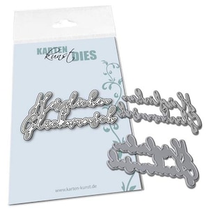 Gabarit de découpe - Script élégant Félicitations kk-D143 - Matrices de découpe Poinçonnage Scrapbooking Carte Art Textes allemands Anniversaire