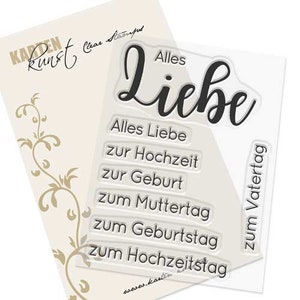 Clear Stamps - Riesige Wünsche Alles Liebe KK-0127 - Deutsche Text-Stempel Scrapbooking Karten-Kunst Worte & Sprüche deutsch
