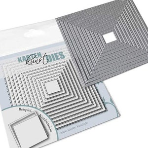 Modello di punzonatura Quadrati con punti esterni kk-D120 - Fustelle Punzonatura Scrapbooking Card Art Quadrati con linee di cucitura esterne