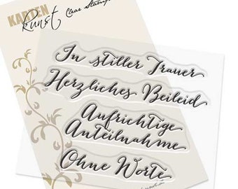 May include: Clear stamps with the text "In stiller Trauer", "Herzliches Beileid", "Aufrichtige Anteilnahme", and "Ohne Worte".