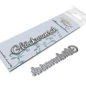 Matrice de découpe grand texte « Félicitations » kk-D006 - Matrices de découpe, perforatrices, scrapbooking, cartes, anniversaires, mots allemands