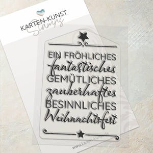 Stempel Kersttekst Clear Stamps Fantastische kerstkaart Art KK-0197 Tekststempel Duitse kerststempel Siliconen stempel