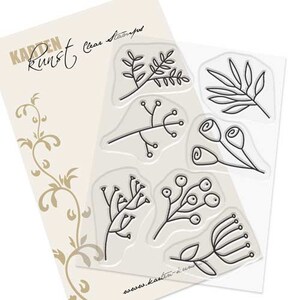 Clear Stamps - Doodle Plants KK-0164 - Card Art Motif Stamps Scrapbooking Branches, Plants, Flowers & Leaves