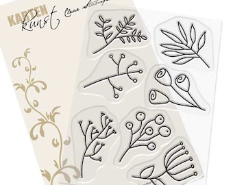 Clear Stamps - Doodle Plants KK-0164 - Card Art Motif Stamps Scrapbooking Branches, Plants, Flowers & Leaves