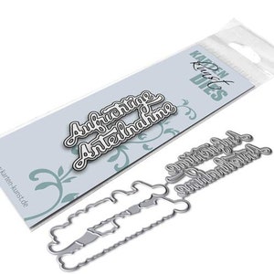 Pochoir de découpe Nyala Script Sincères Condoléances kk-D091 - Matrices de découpe Poinçonnage Scrapbooking Carte Art Deuil Condoléances Mots Allemand