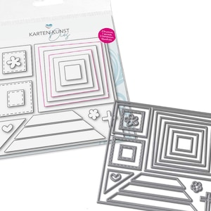 Layout quadrati del modello di punzonatura - Card Designer Squares Card Art kk-D209 - Fustelle Perforare forme base