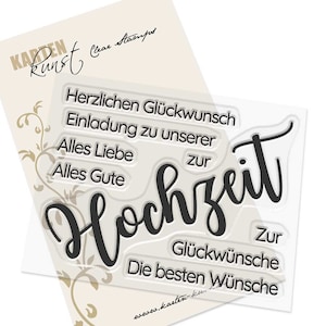 Clear Stamps -  Riesige Wünsche zur Hochzeit KK-0220 - Karten-Kunst Scrapbooking Text-Stempel Worte & Sprüche deutsch Liebe Heirat