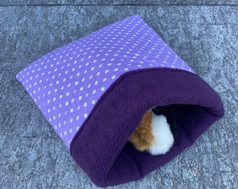 Cuddle Sack / Sleeping Bag / Cuddle Cave Guinea Pig "Dots Lilac"