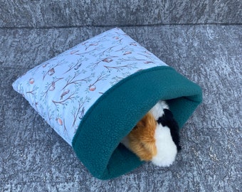 Cuddly sack / sleeping bag / cuddle cave guinea pig "Birds / petrol"