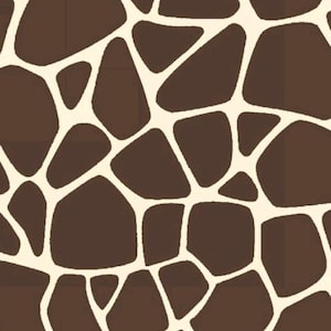 Könnte beinhalten: Ein nahtloses Muster aus braunen und weißen Flecken, das an die Haut einer Giraffe erinnert.