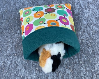 Cuddly Sack / Sleeping Bag / Cuddly Cave Guinea Pig "Apples / Petrol"