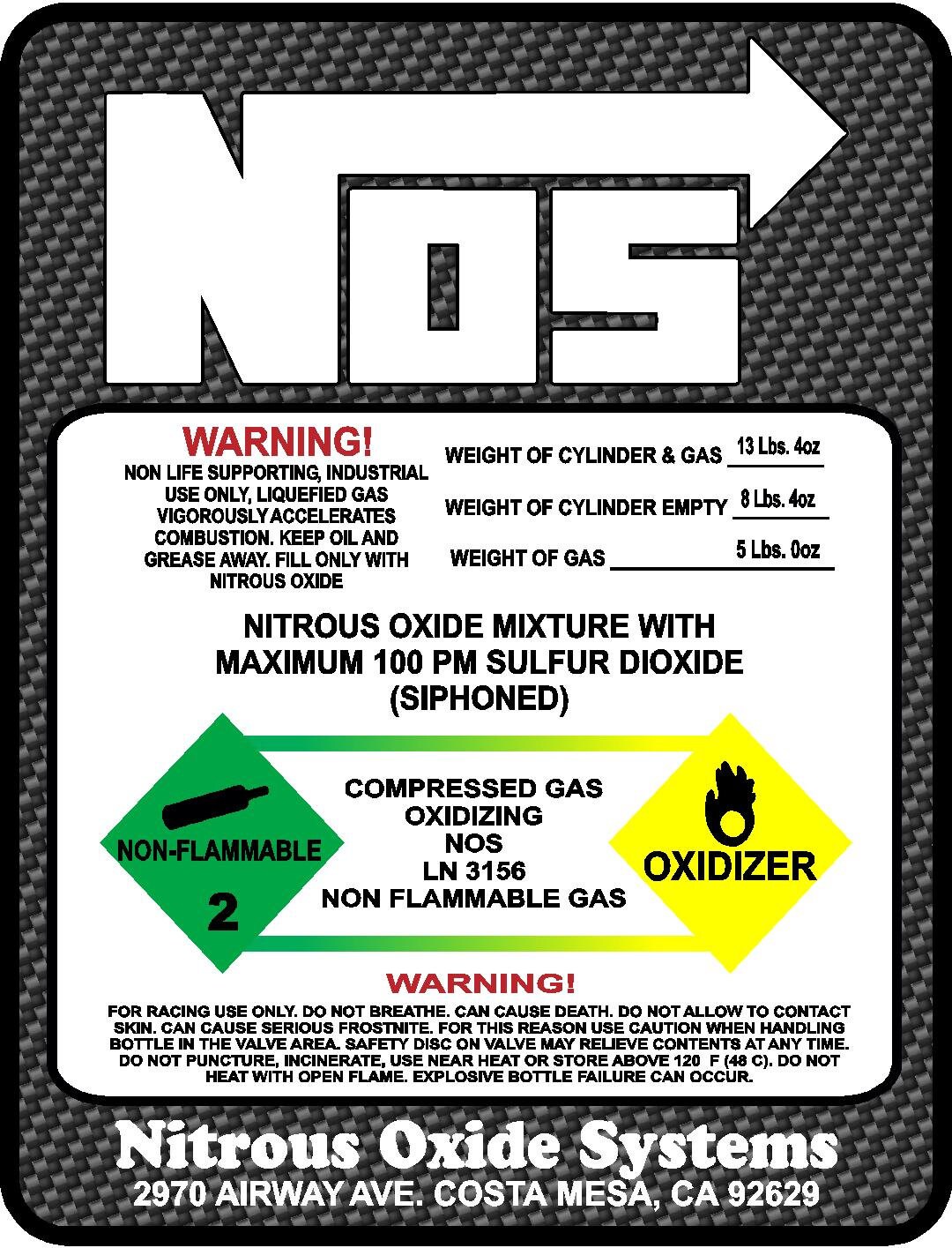 NOS Nitrous Oxide System 2 5 10 15 20 LB Carbon Fiber Bottle Etsy