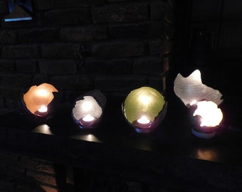 Beautiful light ball, handmade concrete light bowl with stand ring