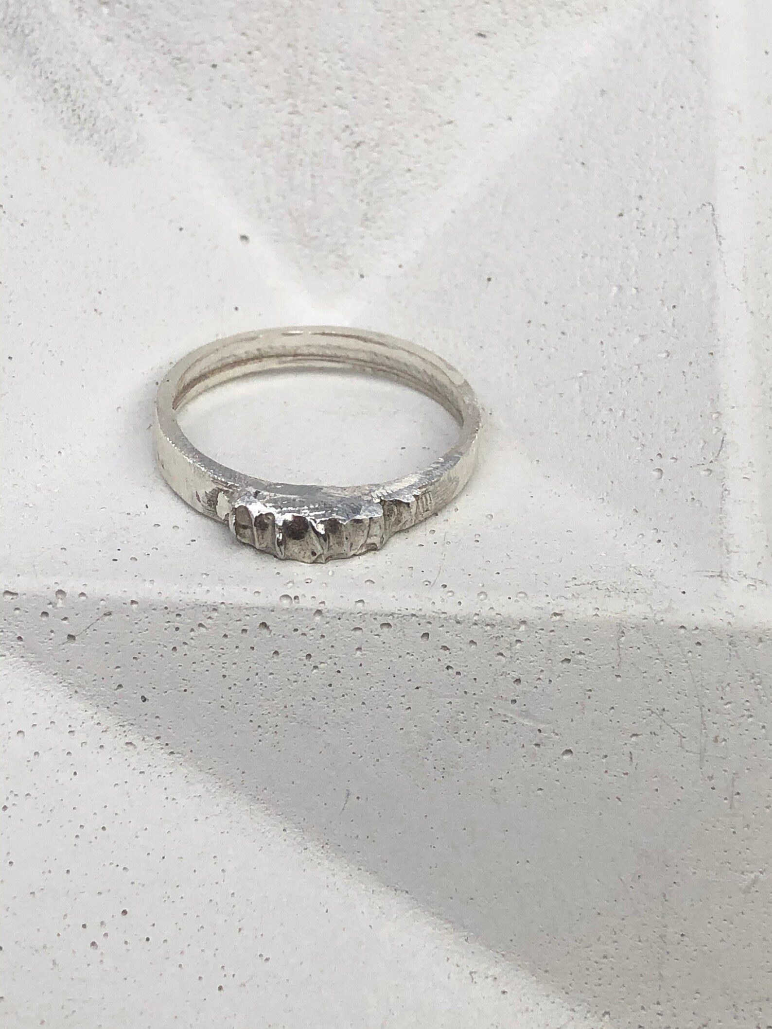 Cast silver ring Etsy