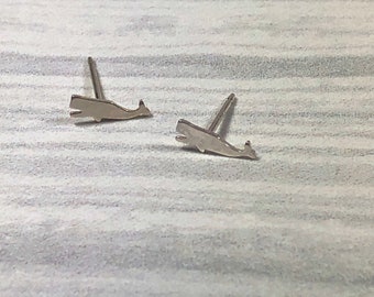 tiny whale earrings