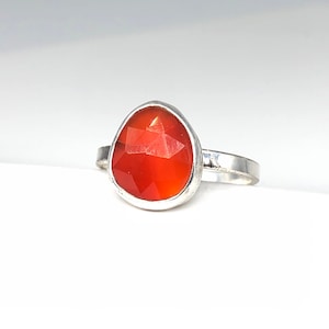bezel set carnelian ring