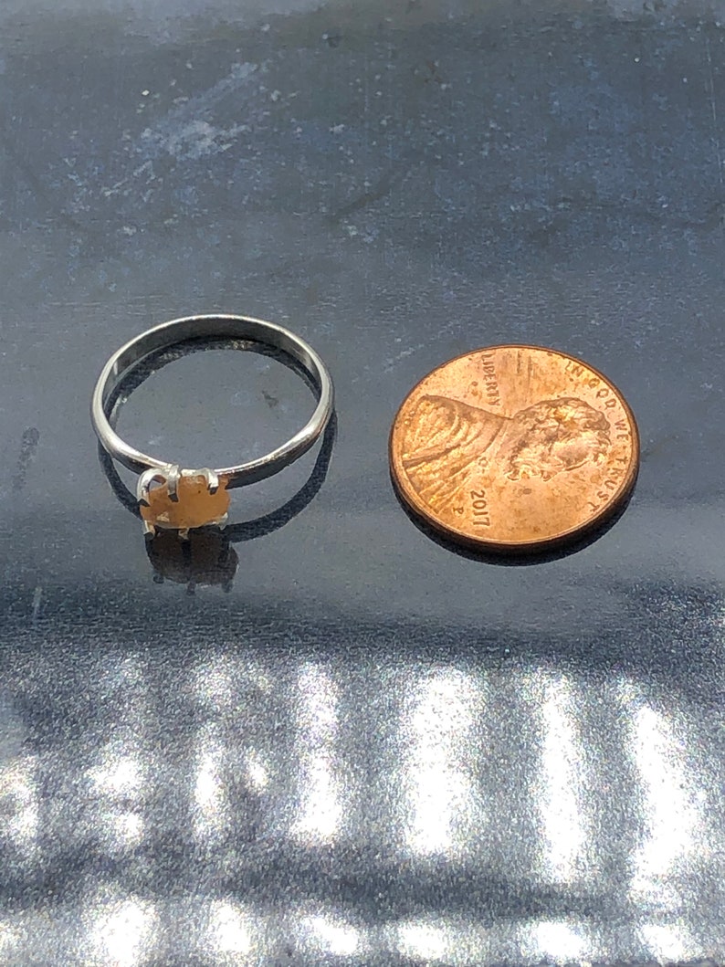 small mandarin garnet and silver ring