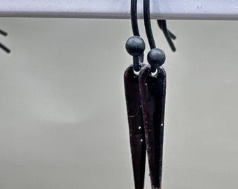 black enamel spike earrings