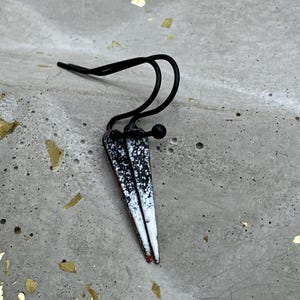 black and white enamel spike earrings