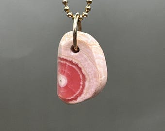 rhodochrosite slice pendant