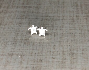 tiny silver turtle earrings