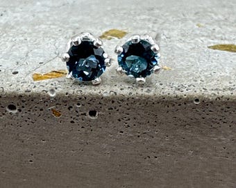 london blue topaz stud earrings - 3mm