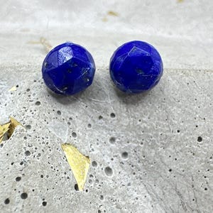 lapis lazuli stud earrings - larger size
