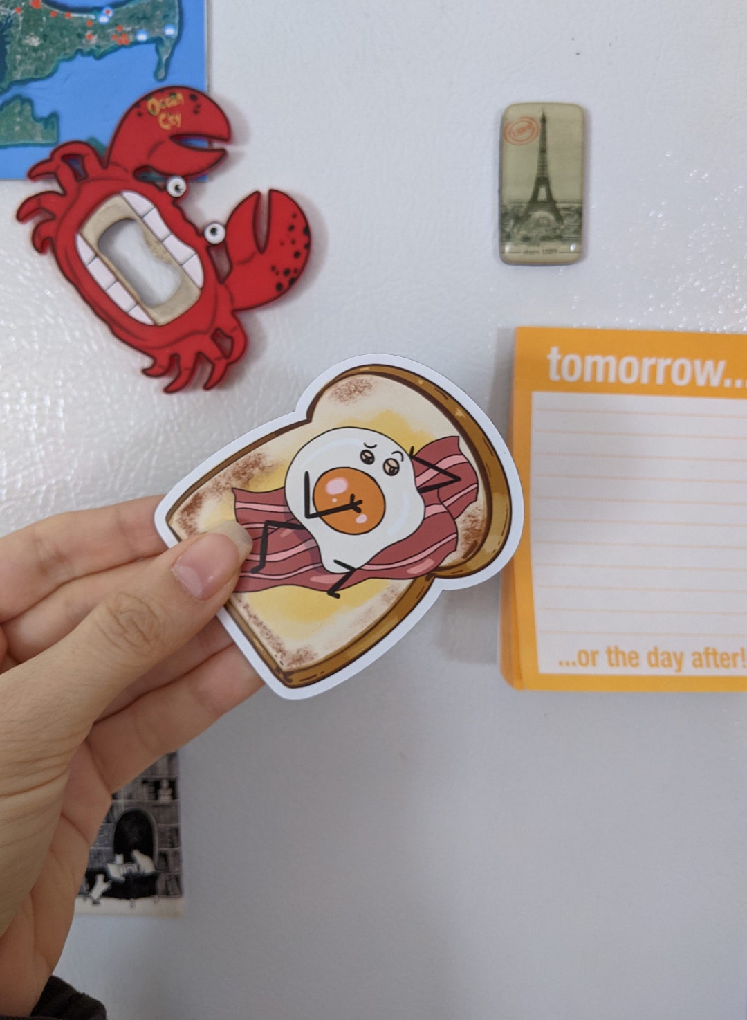 Bacon and Egg Toast Fridge for Board Etsy