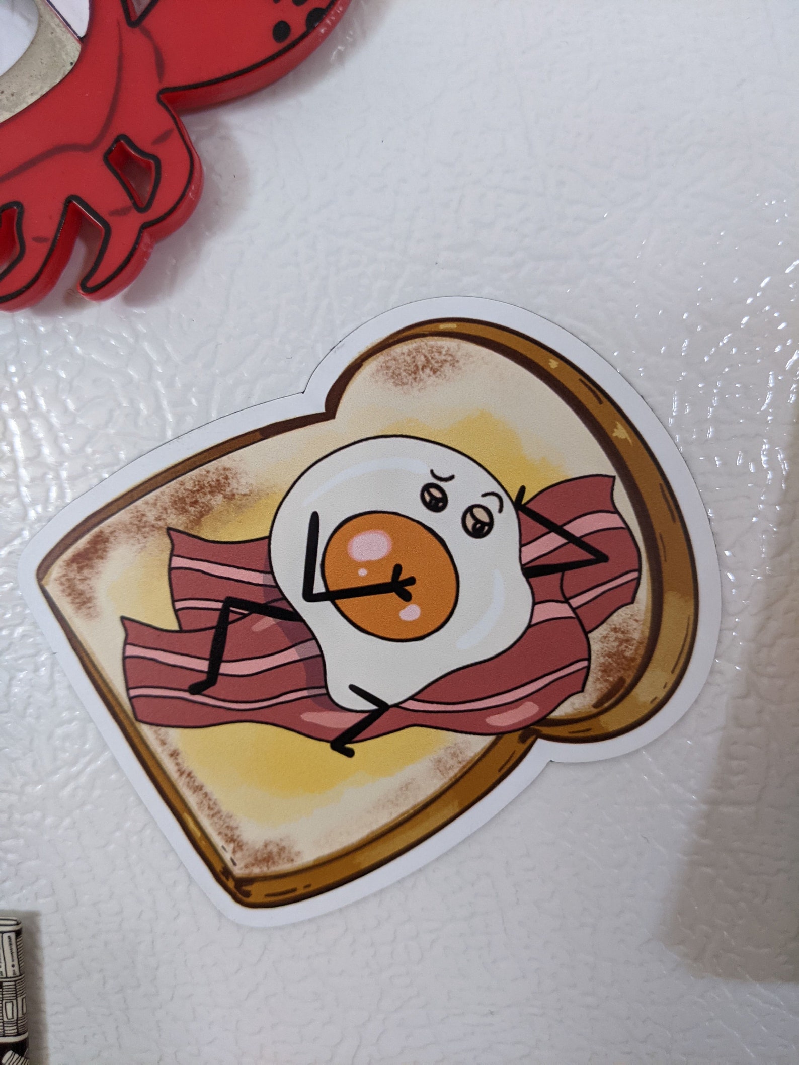 Bacon and Egg Toast Fridge for Board Etsy