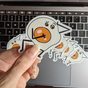 Egg Stickers, Sunny side up Sticker, Laptop sticker, white, cartoon sticker