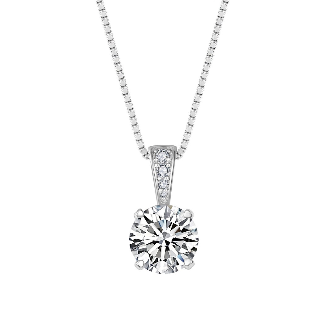 Moissanite Rhodium-Plated Necklace