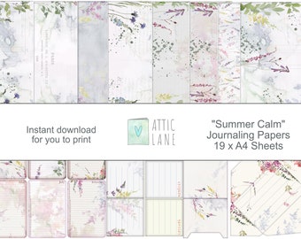 Summer Calm Journaling Papers
