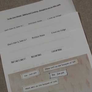 In My Own Words - Baking and Cooking - Digital Downloadable Journal Words