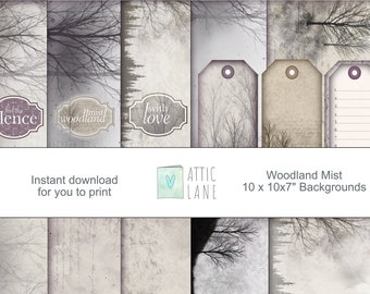 Woodland Mist - Printable Background Papers