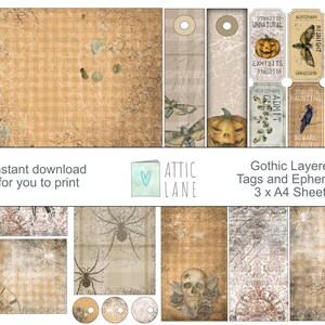 Gothic Layered Tags - Printable Files