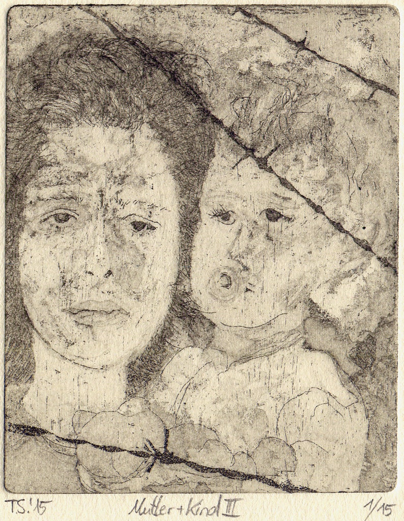 Etching T.S.'15 Mother Child III image 2