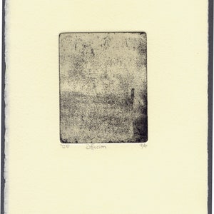 Peut inclure: Une estampe abstraite en noir et blanc intitulée "Diffusion" avec le numéro "3/47" en bas à droite.