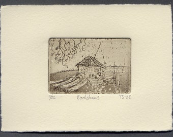 Etching T.S.'22 "Boat House"