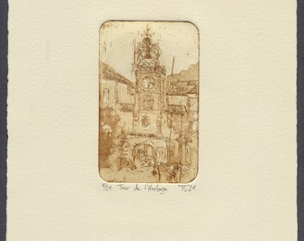 Etching T.S.'21 "Tour de l'Horloge"