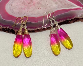 Ametrine tear drop earrings.