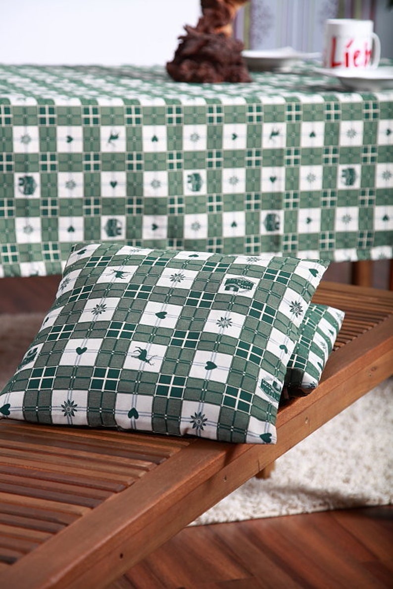 Tablecloths table linen country style in green