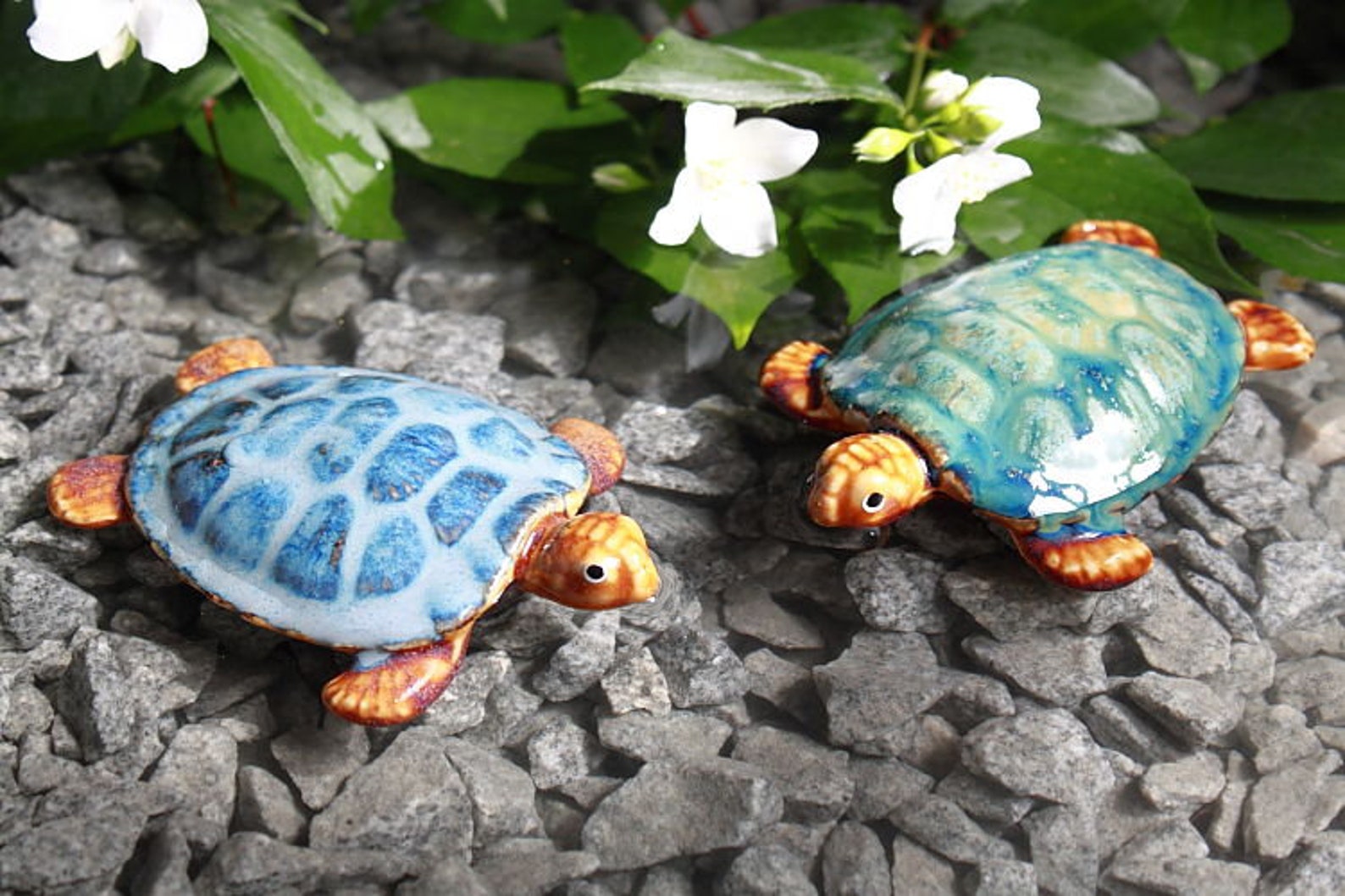 Pipihome Miniteich Deko - Angeln Figur Aus Harz Mit Schildkröte Für Gartenteich