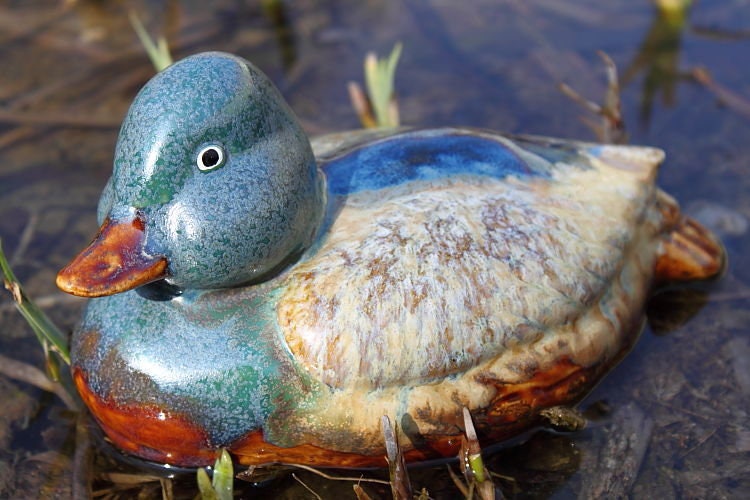 Teichdekoration Schwimmtiere aus Keramik Enten mittel Etsy