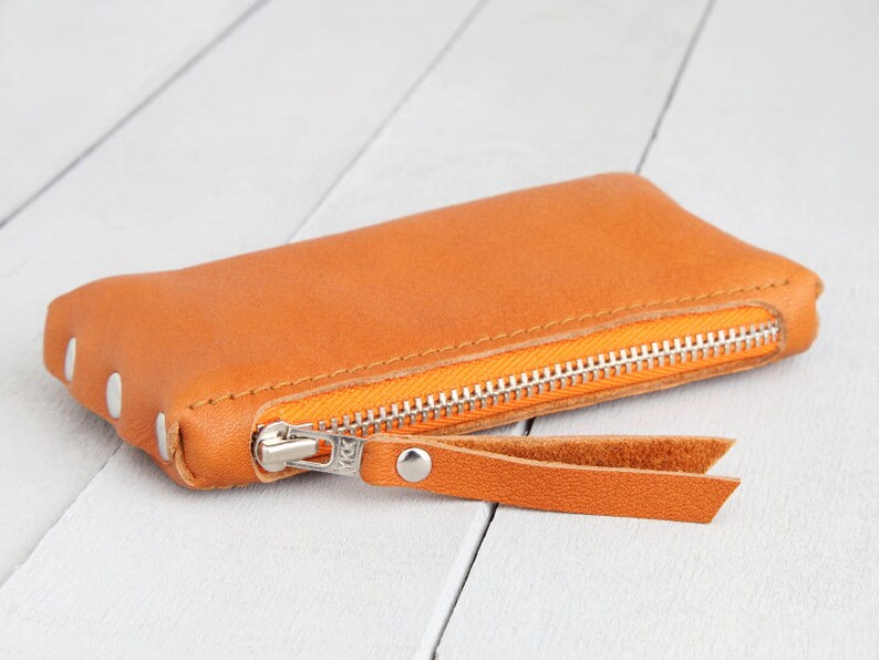 Leather Wallet mini Orange image 2