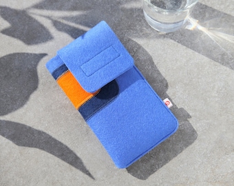 Smartphonetasche "Blau-Dunkelblau-Orange"