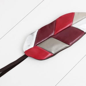 Federtasche "Bordeauxrot-Himbeerrot-Silber"
