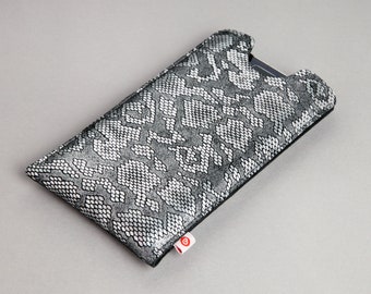 Leder Smartphonetasche "Metallic Schlange"