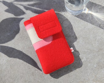 Smartphonetasche "Rot-Rosa-Beige"